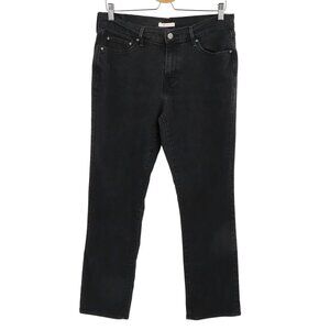 Levis Women 31 Straight 505 Solid Black Denim Jeans Pockets Cotton Blend W31 L32